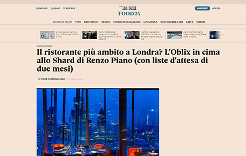 Il ristorante più ambito a Londra? L'Oblix in cima allo Shard di Renzo Piano (con liste d'attesa di due mesi)