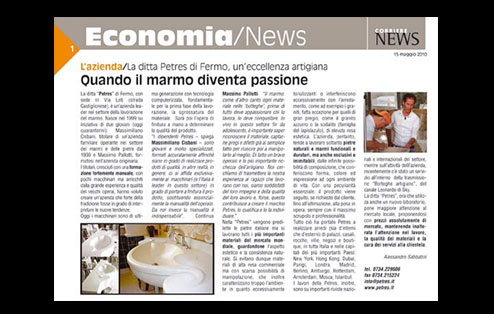 Quando il marmo diventa passione - CORRIERE NEWS mensile maggio 2010 n.05  